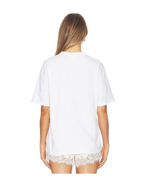Ganni White Heavy Cotton Jersey Relaxed Fit T-Shirt