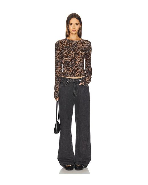 Rag & Bone Black Luca Printed Long Sleeve