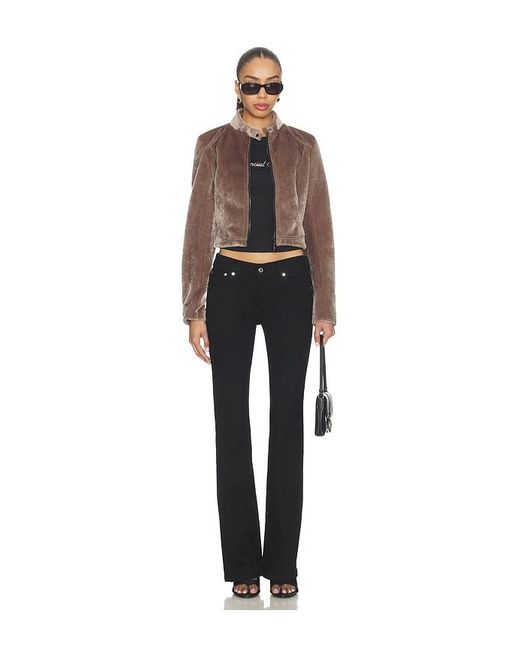 CULTNAKED Brown Faux Fur Motorsport Jacket