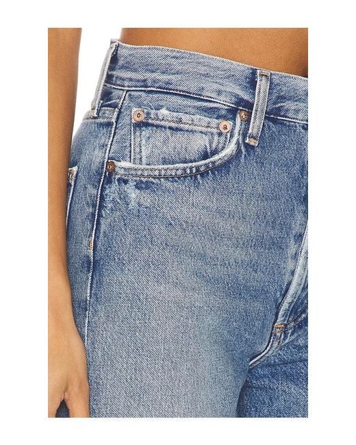 Agolde Blue 90S Mid Rise Loose Straight Crop Jeans