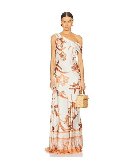 Rococo Sand Multicolor One Shoulder Maxi Dress