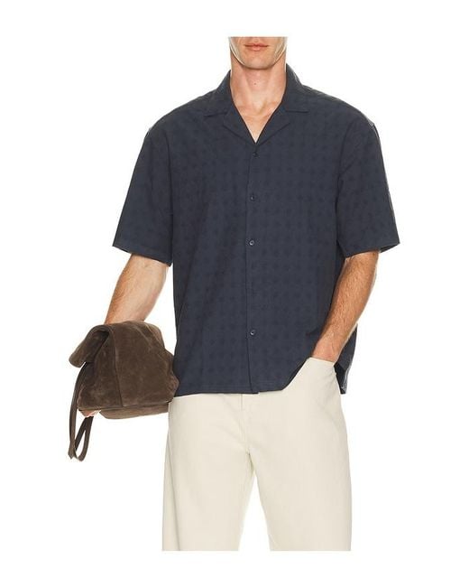 BOUND Blue Embroidered Ribeira Shirt for men
