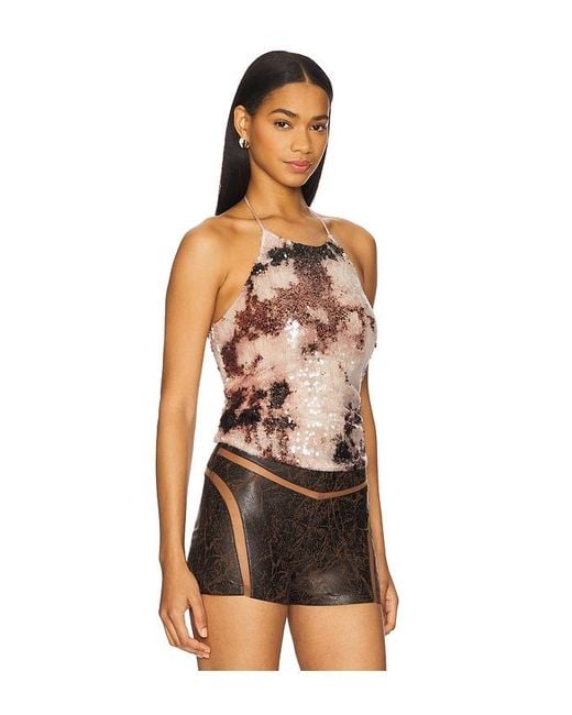 Kim Shui Black Oberteil Sequin Halter