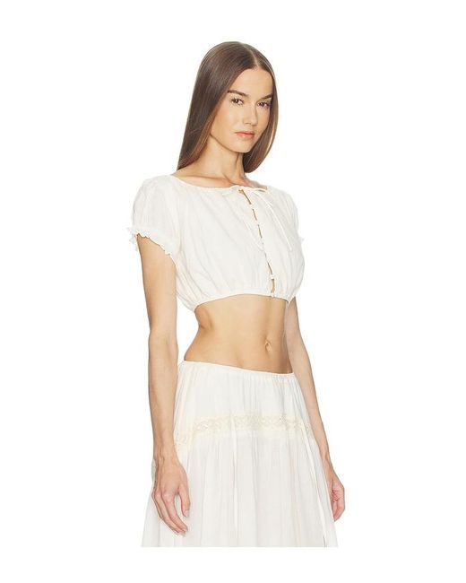 LOBA White Cecilia Crop Top
