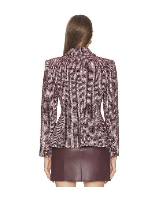 L'Agence Purple Karima Double Breasted Cinched Waist