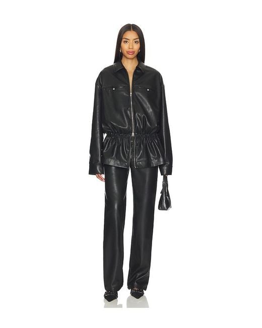 Lovers + Friends Black X Emma Leger Greta Faux Leather Pants
