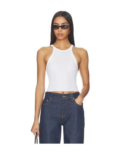 GRLFRND Blue Cropped Racer Tank