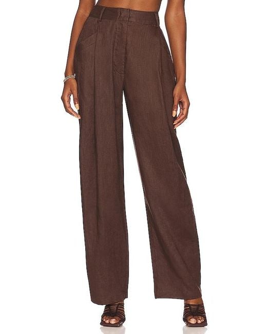 AEXAE Brown Linen Trouser