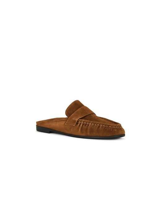 Black Suede Studio Brown Gabby Mule Loafer