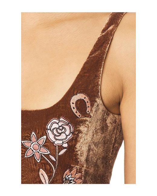 Leslie Amon Brown X Revolve Desert Top