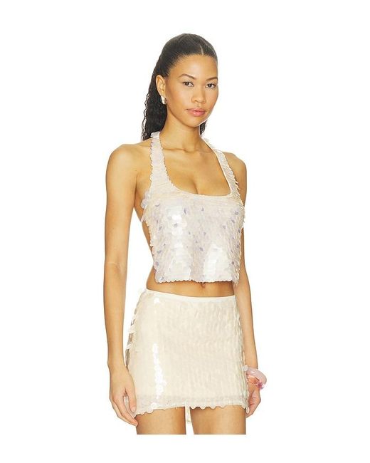 retroféte Natural Avriel Embellished Top