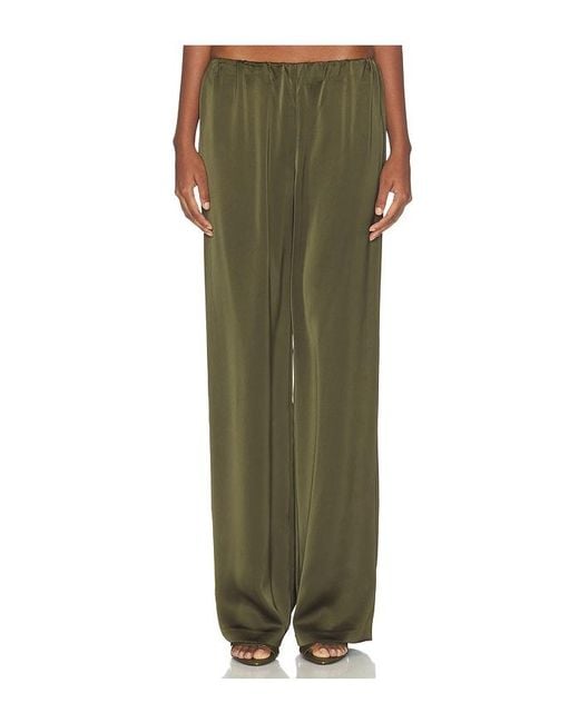Lovers + Friends Green Alette Satin Pants