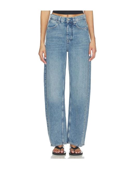 Free People Blue X We The Free Truro Baggy Puddle Jean