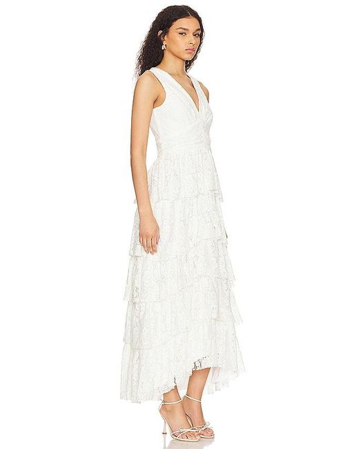 ROBE MAXI CASCADING in Ivory. Size 10, 2, 4, 6, 8. 1.STATE en coloris White