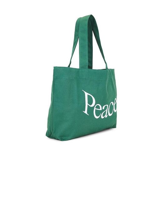 Museum of Peace & Quiet Green Jumbo Wordmark Tote Bag for men