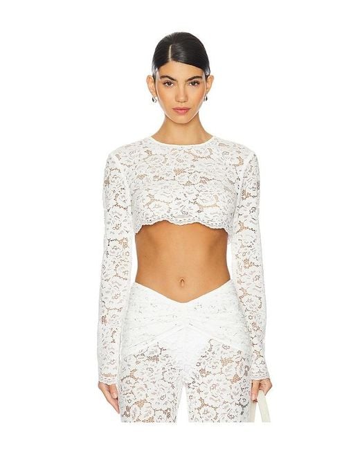 Shani Shemer White Ella Crop Top