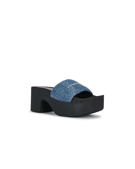 Alexander Wang Black Aw Denim Hotfix Platform Slide