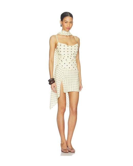 Runaway the Label Natural Alora Scoop Neck Mini Dress