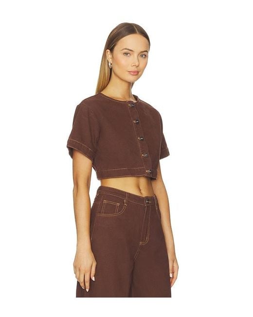 SNDY'S Brown Tilla Denim Top