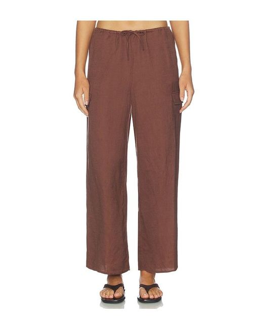 Onia Brown Air Linen Cargo Pant