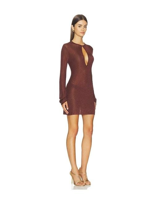 SER.O.YA Red Emeri Metallic Knit Mini Dress