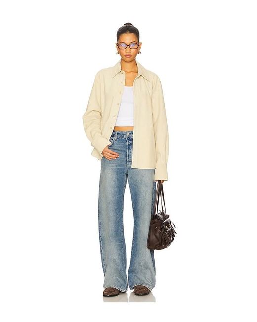 PAIGE Blue Arellia Barrel Leg Jeans With Covered Buttonfly