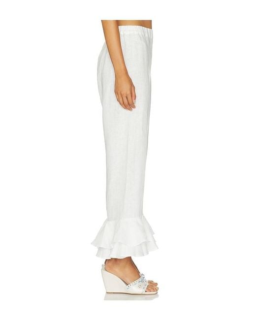 Sleeper White Cha-Cha Linen Lounge Pants With Headscarf