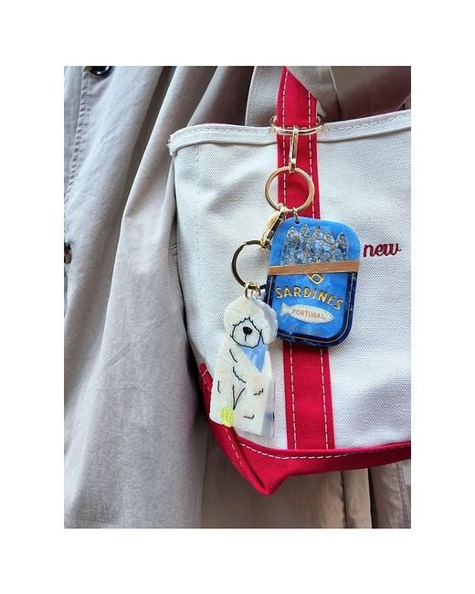 Solar Eclipse Blue Hand-Painted Sardines Bag Charm + Keychain
