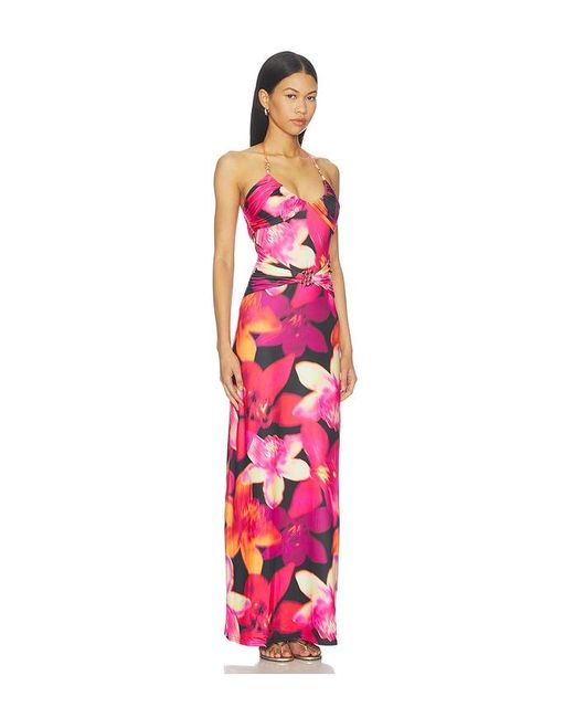 Runaway the Label White Nina Ruched Halter Maxi Dress