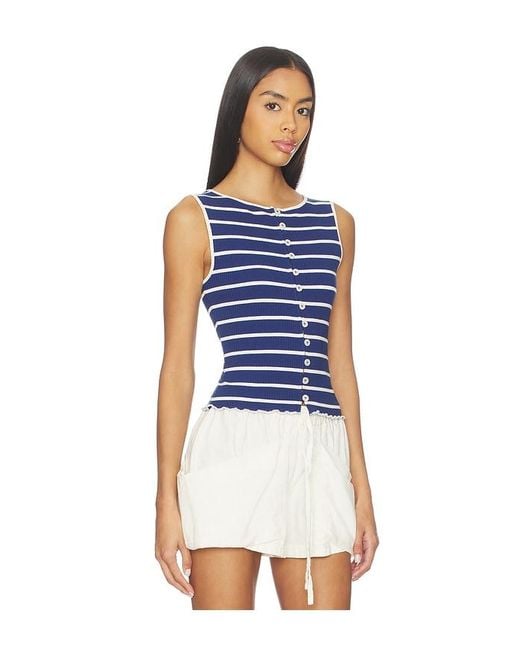 Free People Blue Tilly Striped Vest