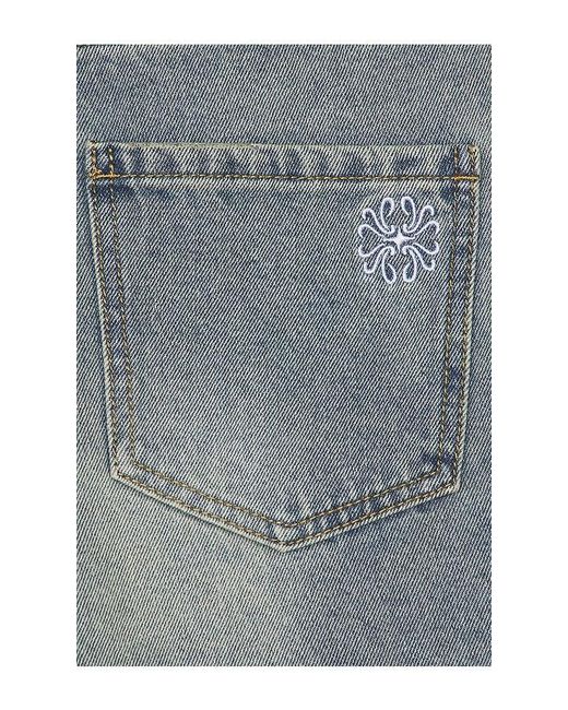 MIDNIGHT RODEO Blue Distressed Denim Shorts for men