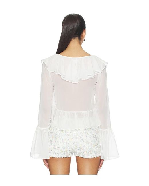 Lila Flare Top en White For Love & Lemons