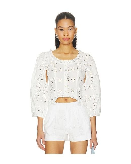 Sandy Liang White Palisade Top