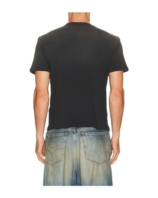 NAHMIAS Black Say No Open Hem Fitted Tee for men