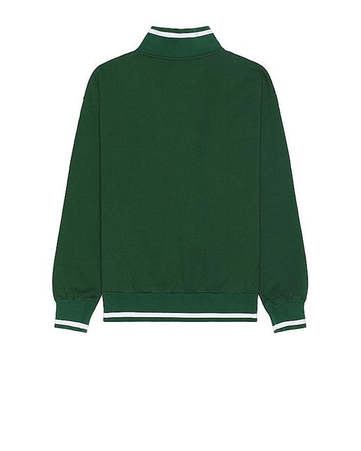 Xlarge Green Striped Rib Half Zip Sweatshirt for men
