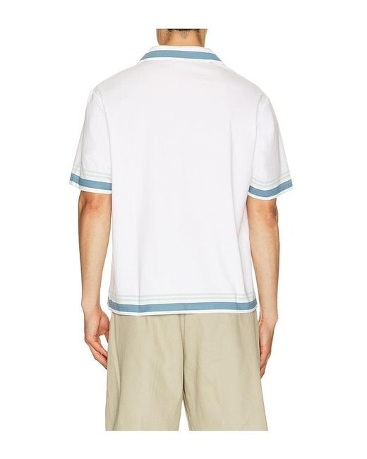 Malbon White Ventura Camp Shirt for men