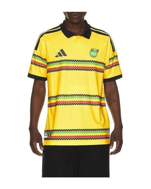 Adidas Originals Yellow Jff Jamaica 26 World Cup Jersey for men