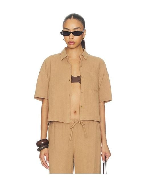 Barefoot Dreams Natural Button Up Shirt