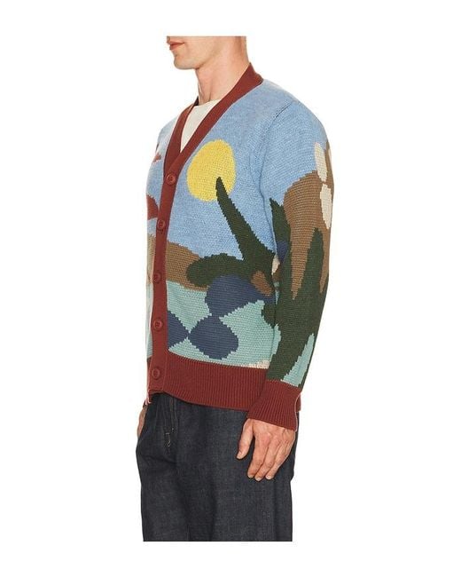 Far Afield Blue Buckley Cardigan Sweater for men