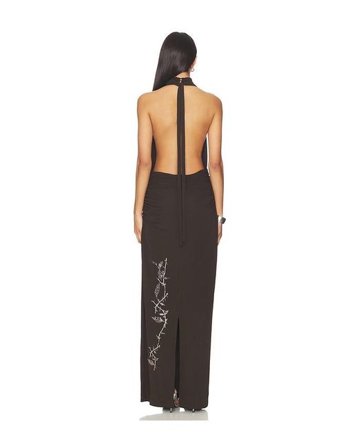 Juliet Johnstone Multicolor Dahlia Rhinestone Halter Gown