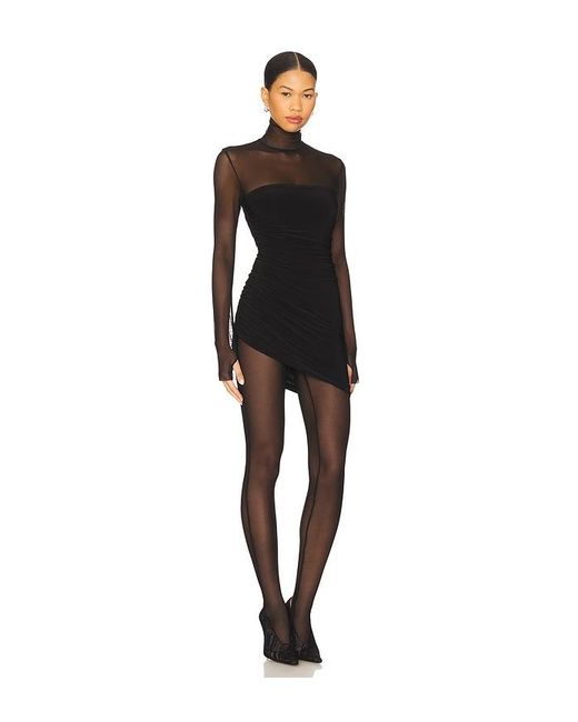 Norma Kamali Black Long Sleeve Turtleneck Strapless Diana Pickleball Dress