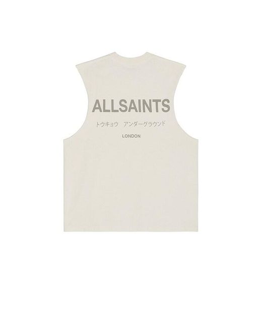 AllSaints White Underground Crew Neck Tank for men