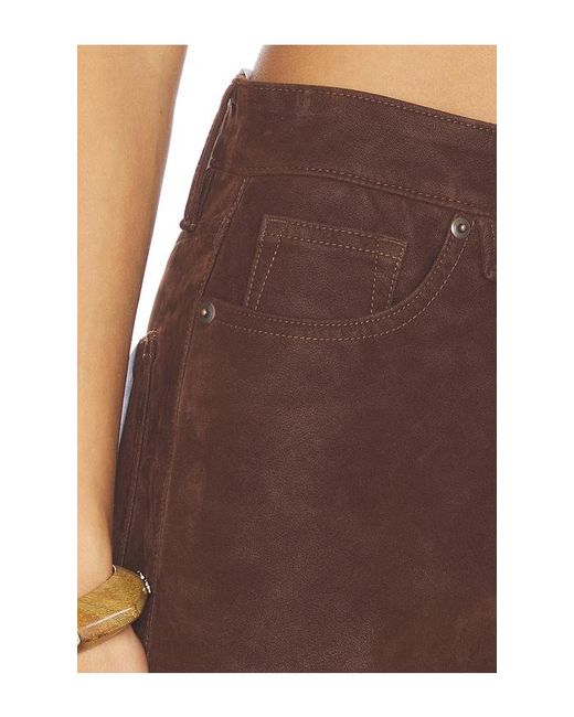 GOOD AMERICAN Brown Better Than Suede Good True Straight Pants