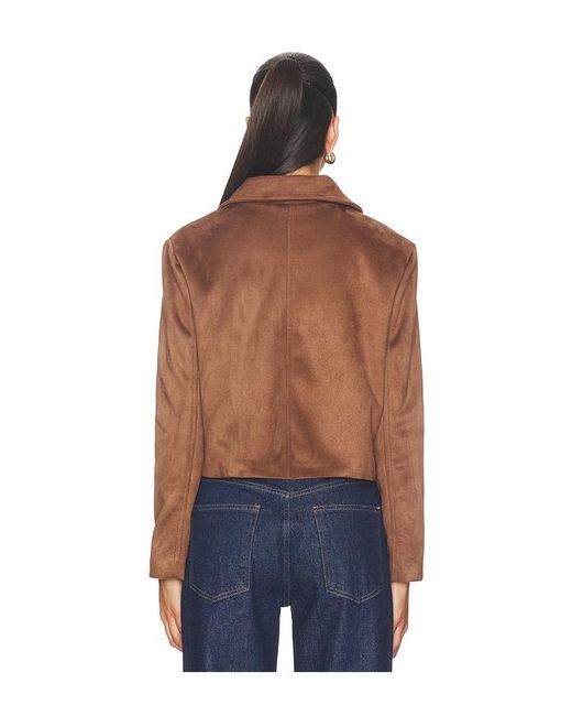 Milkwhite Blue Cropped Faux Leather Jacket
