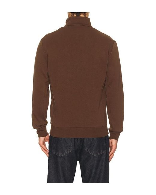 Polo Ralph Lauren Brown Long Sleeve Double Knit Tech Snap Mocknock Pullover for men