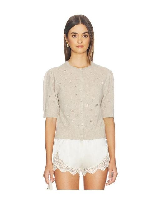 Citizens of Humanity White Raina Pointelle Short Sleeve Cardigan