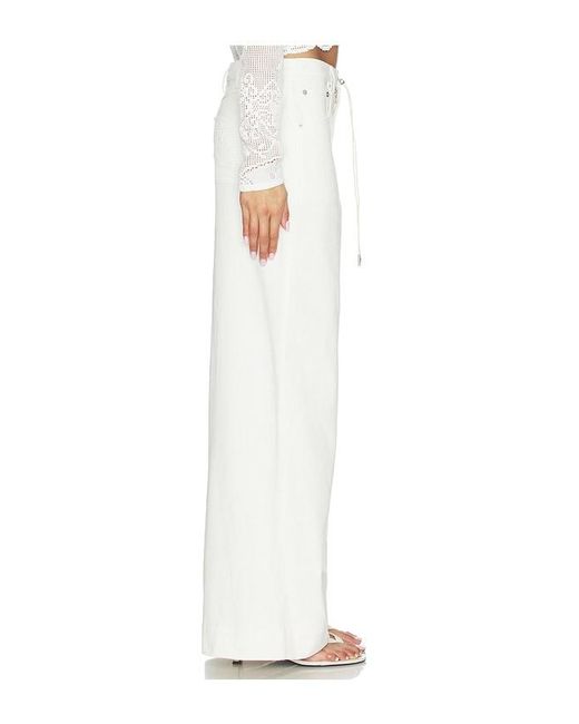 For Love & Lemons White Agnes Denim Jeans