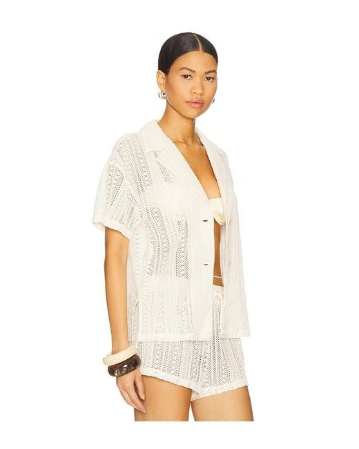 ALL THE WAYS White Rosie Button Up Top
