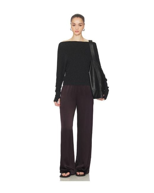 Enza Costa Black Cashmere Jersey Dolman Top