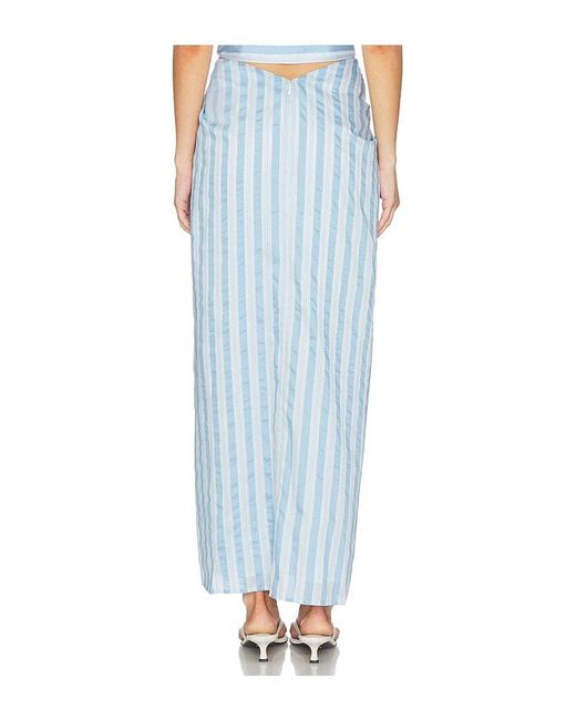 Jonathan Simkhai Blue Liorra Yarn-Dye Draped Skirt